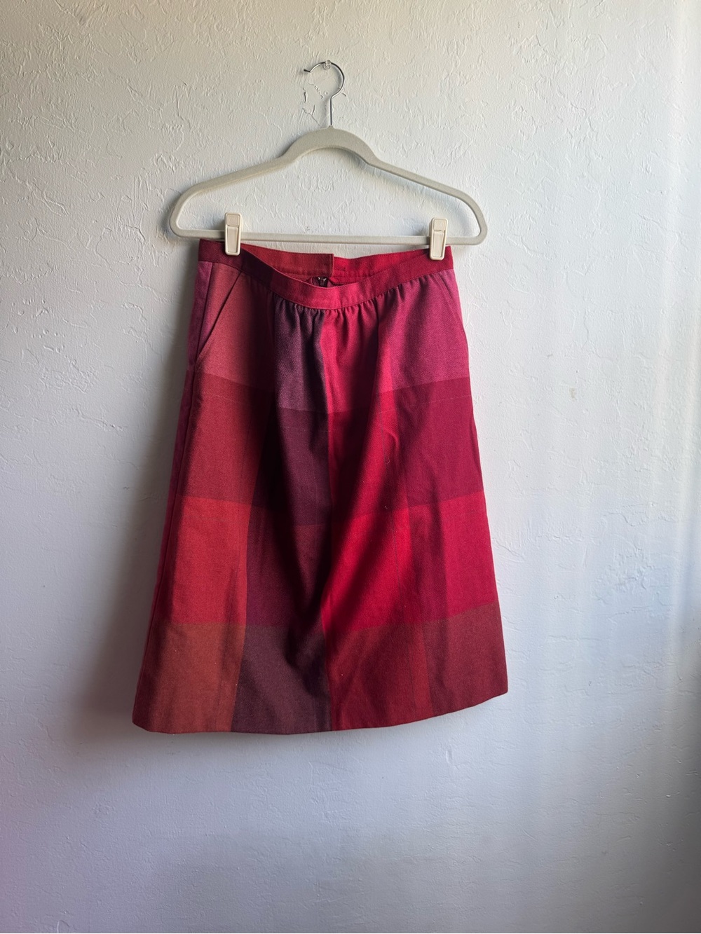 Vintage Classic Red Plaid Skirt